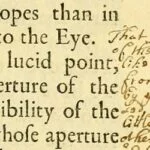 Detail of marginalia from a 1704 printing of Newton's Opticks now held at the Boston Public Library.